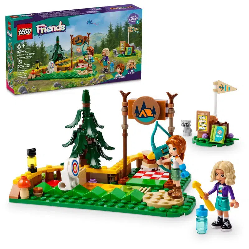 Experience the magic of pretend-play toys with this Lego camping scene. The building set includes two figures under a tree, equipped with a watering can and a flower. Set on a green base with a target, signpost, picnic blanket, and camping-themed decorations, it's perfect for imaginative adventures.