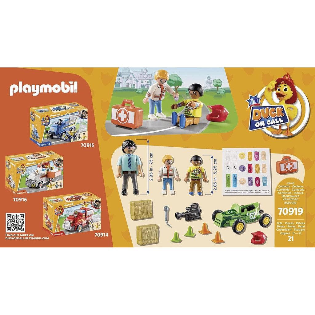 The Playmobil Duck on Call toy set offers thrilling Ambulance Action, complete with figures, vehicles, and accessories. Bursting with fun and imagination, this Toys &amp; Games collection comes with detailed packaging and easy assembly instructions to kickstart endless adventures.