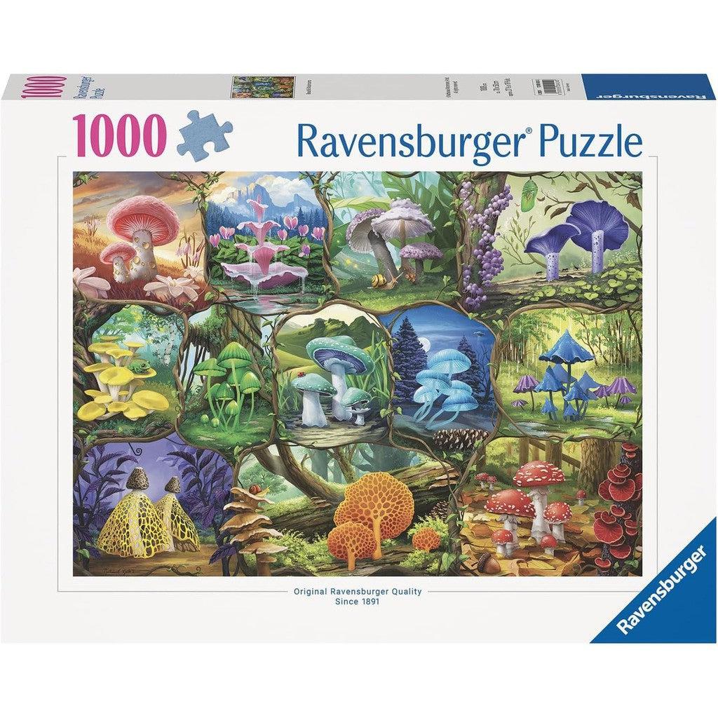 Discover the Ravensburger Beautiful Mushrooms 1000-piece jigsaw puzzle, showcasing a stunning collage of colorful and diverse mushrooms in a natural setting. Crafted with eco-friendly materials, this puzzle promises an engaging experience for nature lovers and puzzle enthusiasts alike.