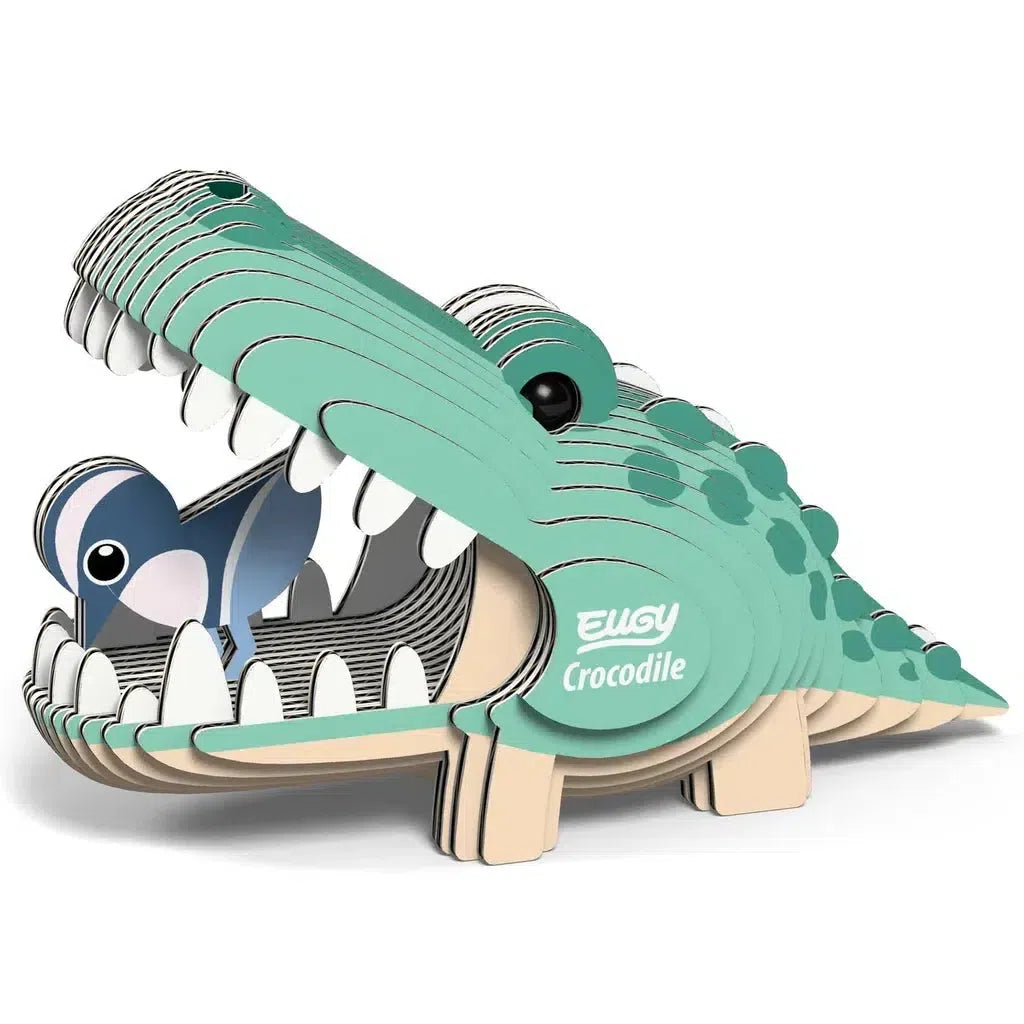 Explore the eco-friendly 3D puzzle model of a crocodile, featuring layered green pieces and intricate teeth details. This engaging puzzle not only brings STEM concepts to life but also offers a sustainable play experience.