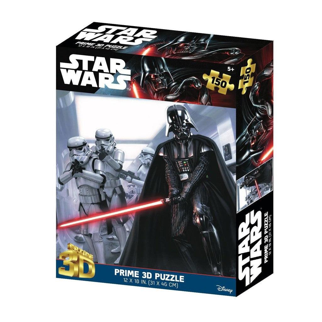 Explore the Prime 3D Star Wars puzzle box with 150 pieces, showcasing Darth Vader and Stormtroopers.