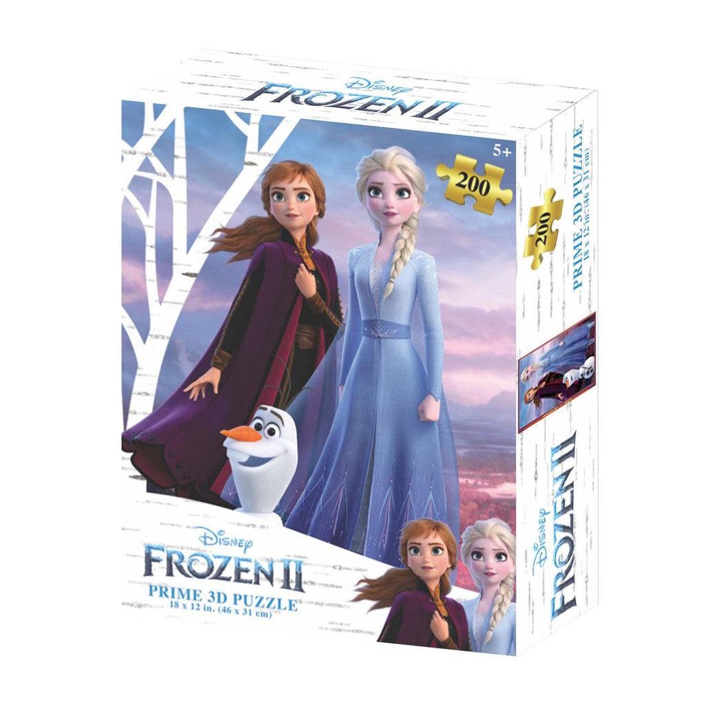 This Frozen Disney 3D puzzle box showcases beloved characters Anna, Elsa, and Olaf, designed by Prime 3D Ltd. With 200 pieces, it's perfect for ages 5 and up.