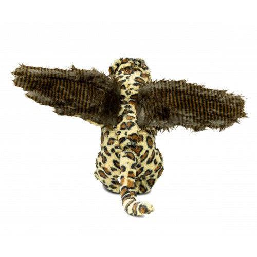 This plush leopard toy, part of the Randimal collection, features large, textured wings and sparks children's imagination with its realistic animal characteristics.