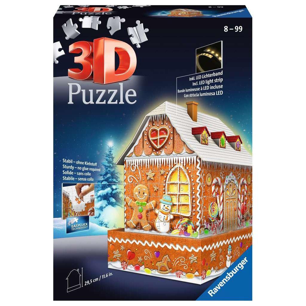 Gingerbread House Night 3D (216pc)-Ravensburger-The Red Balloon Toy Store