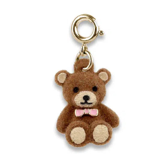 a fuzzy teddy bear charm