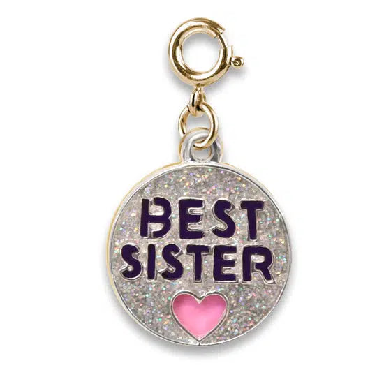 Charm that silver and glittery that says Best Sister