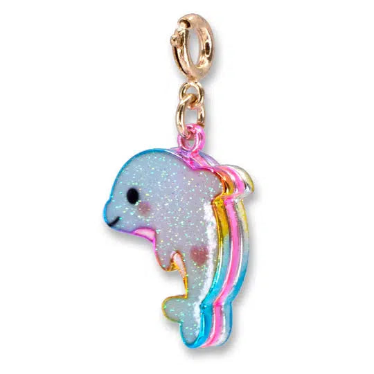 side of glittery dolphin charm