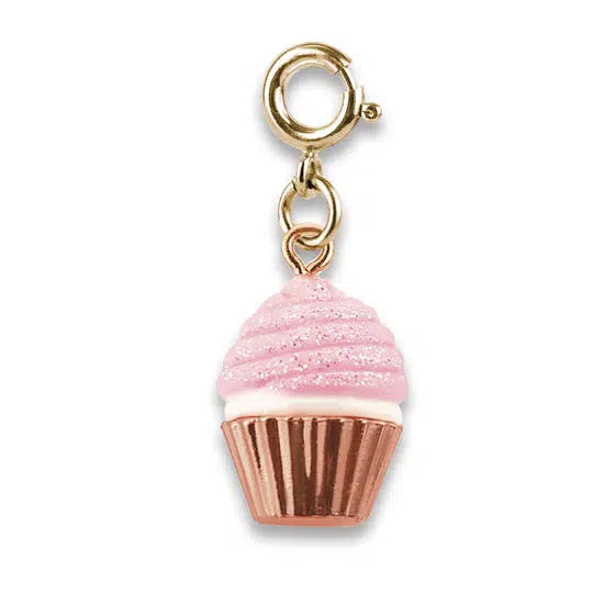 Charm shaped like a pink cupcake