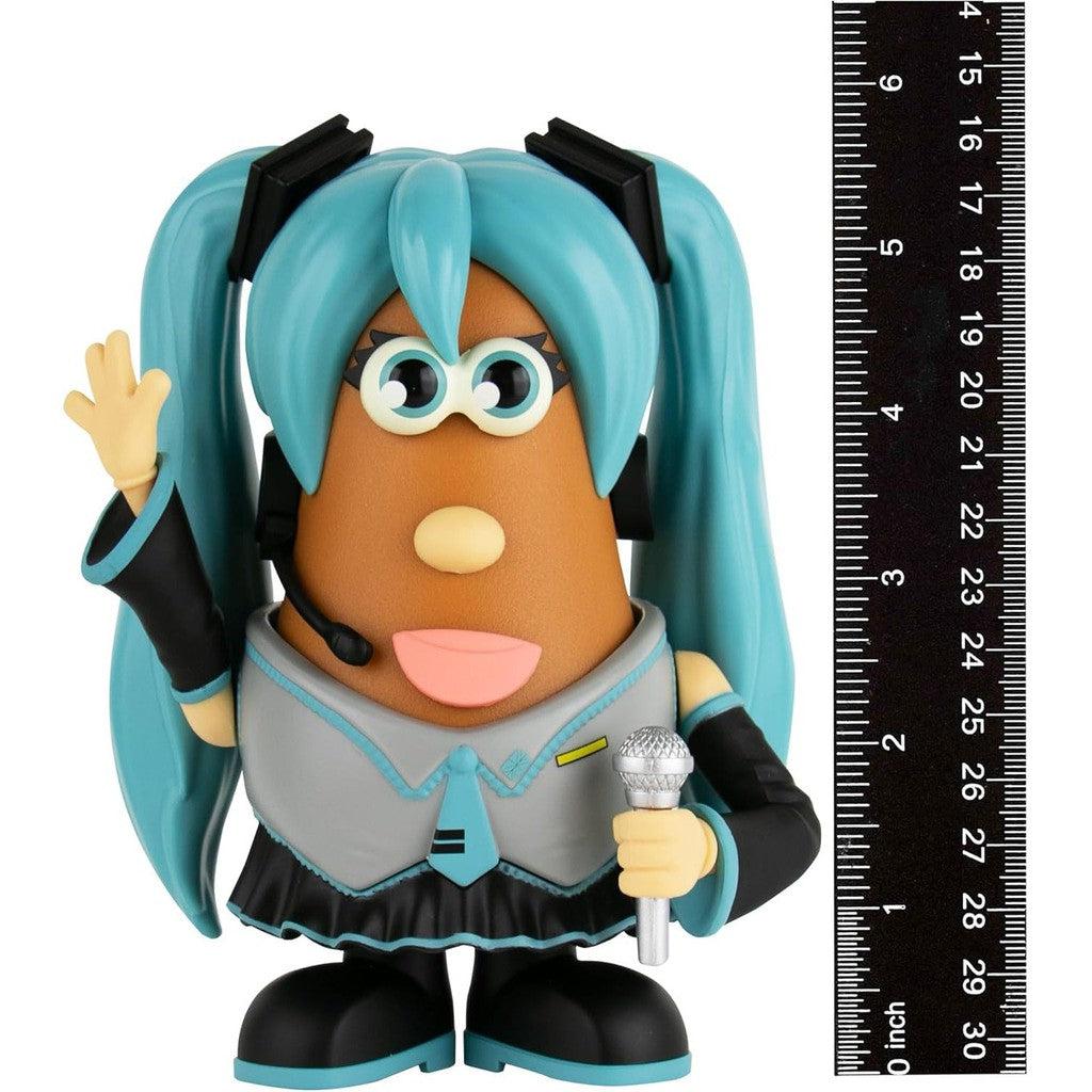 Hatsune Miku Mr Potato Head standing next to ruler showing she is 6 inches tall