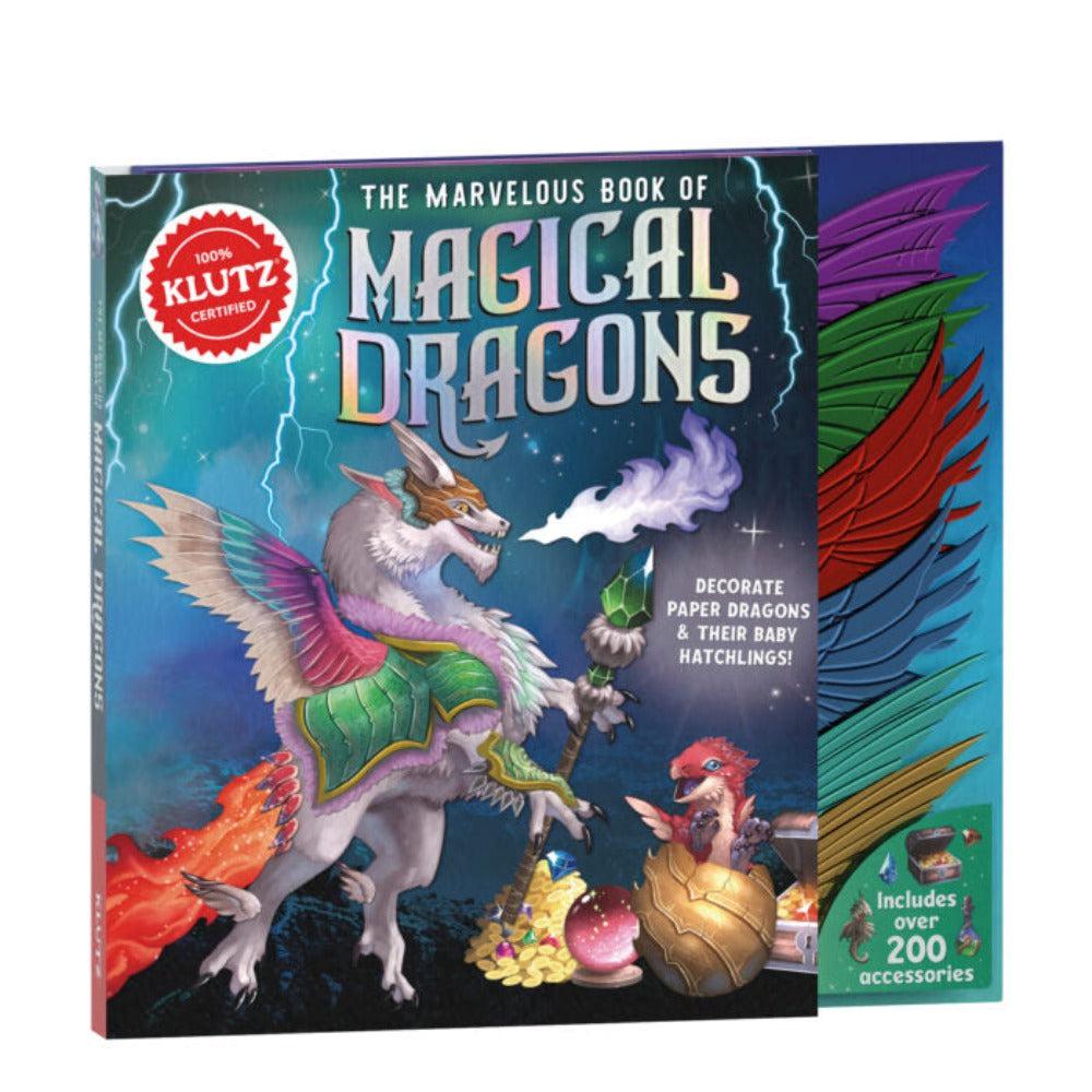 this image shows the matvelous book of magical dragons. decorate paper dragons and their baby hatching.