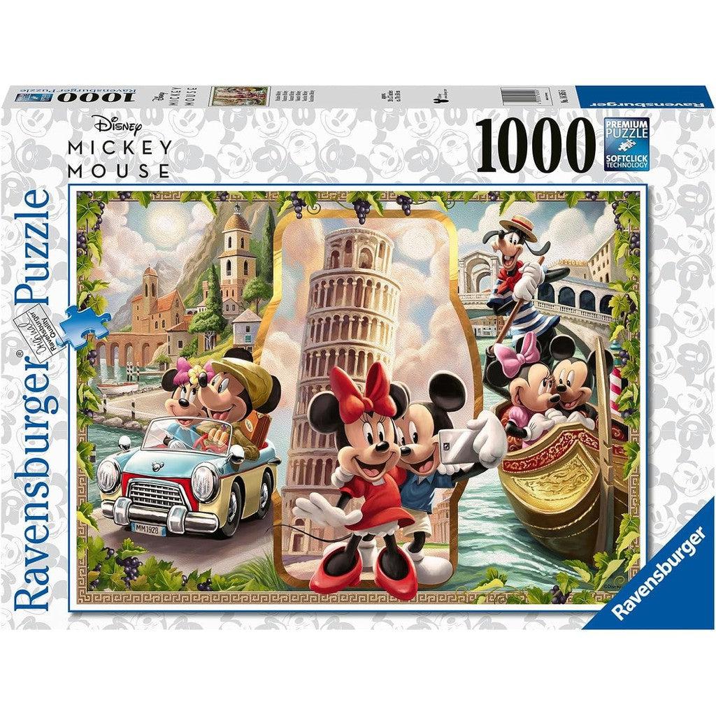 Discover the Ravensburger Disney Puzzle featuring Mickey and Minnie Mouse. This enchanting 1000-piece jigsaw showcases iconic Italian landmarks like the Leaning Tower of Pisa and Venice canals. Perfect as a Christmas toy gift for puzzle enthusiasts!.