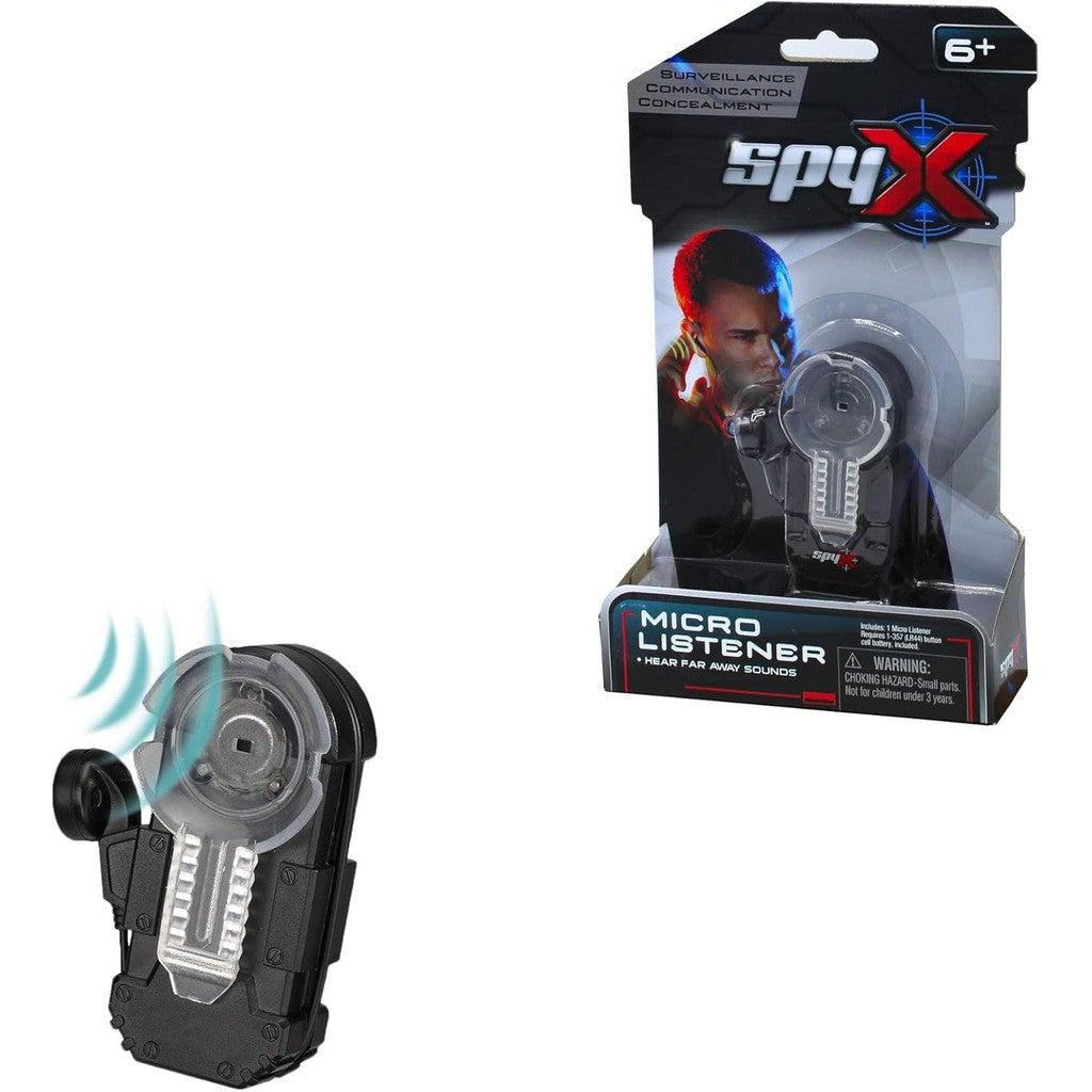 Introducing the SpyX Micro Listener, the ultimate spy gadget for budding secret agents. This spy toy listening device packaging is perfect for ages 6 and up, sparking imaginative play with every covert mission.