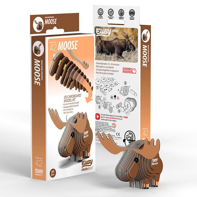 Image of the packaging for the Moose Eugy. On the front is a picture of all the layers that go into the creation.