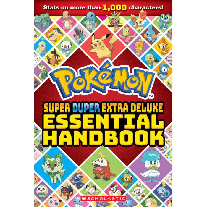 Pokemon Super Duper Extra Deluxe Essential Handbook boasts stats on more than 1000 characters and features several pictures of Pokemon on the front cover