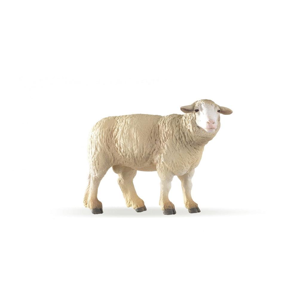 Image of the Sheep figurine. It is a small sheep that has thick wool that needs to be sheered.