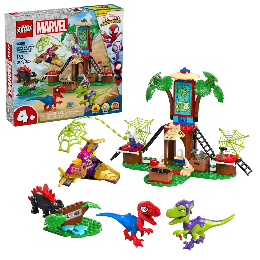 Spidey and Gobby's Raptor Battle at Tree House HQ-LEGO-The Red Balloon Toy Store