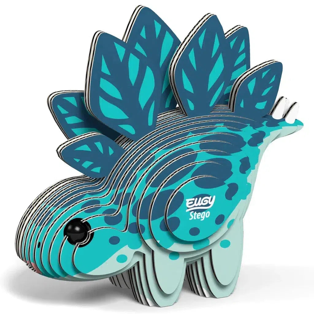 Discover the EUGY 3D puzzle of a stegosaurus, a captivating blue dinosaur model with leaf-like plates. This Stegosaurus 3D dinosaur puzzle offers a fun way to explore STEM concepts while bringing prehistoric creatures to life.