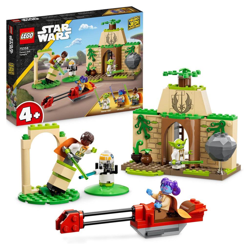 the tenoo Jedi temple made with LEGO. have yoda train LEGO jedi