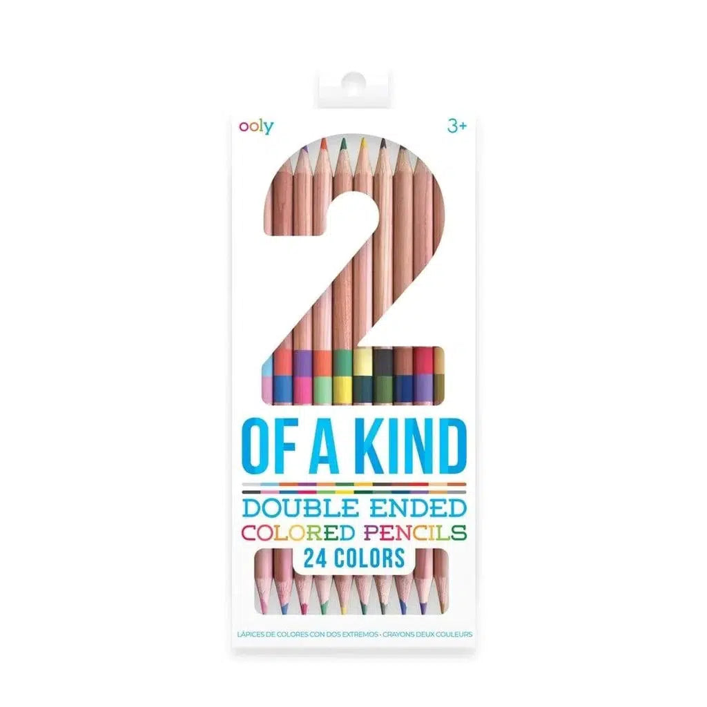 Two of a Kind: Double-Ended Colored Pencils by Ooly. A pack of 12 pencils, each double-sided making 24 colors