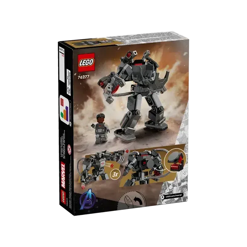 The back of the box shows various images of the lego set.