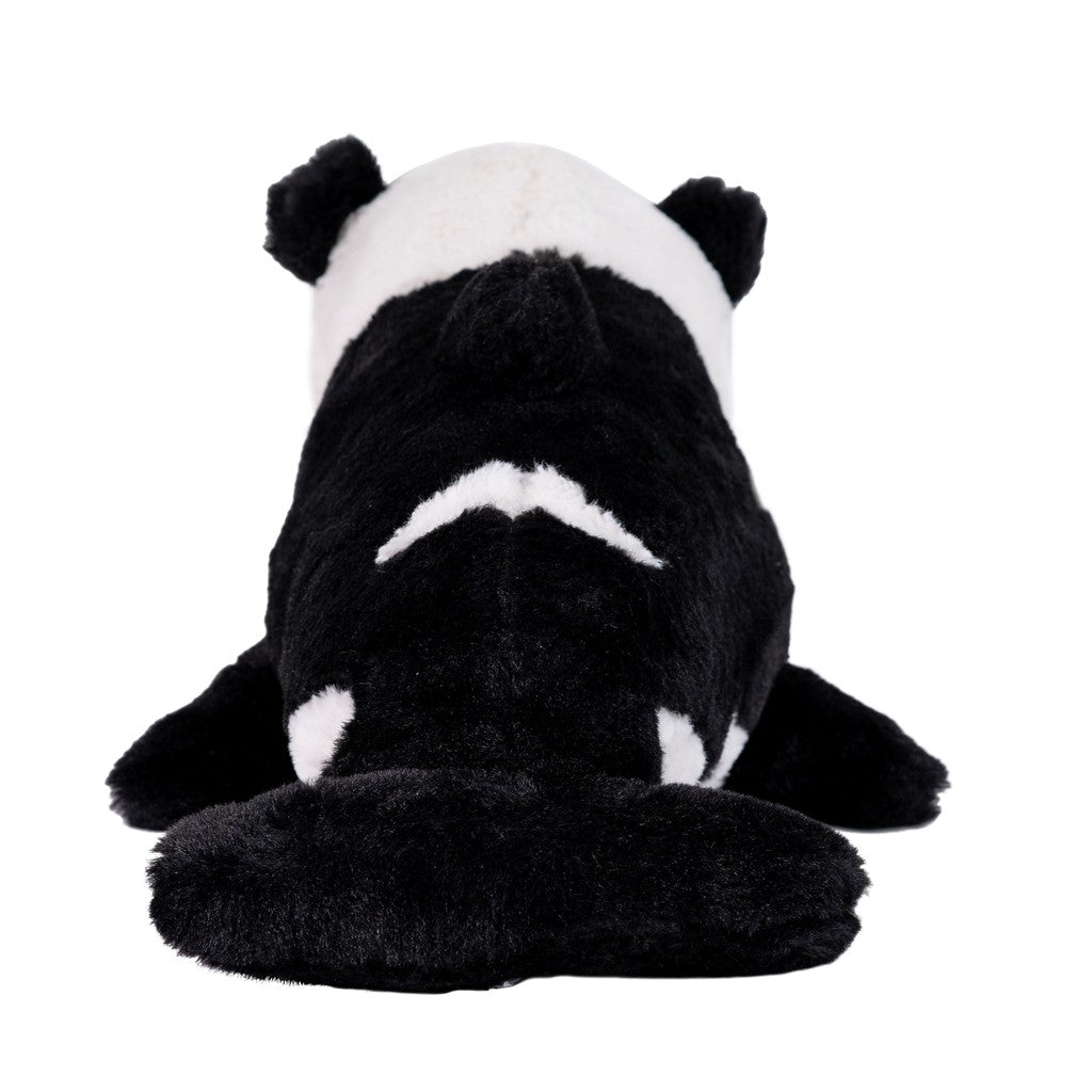 back of plush with whale body and panda head