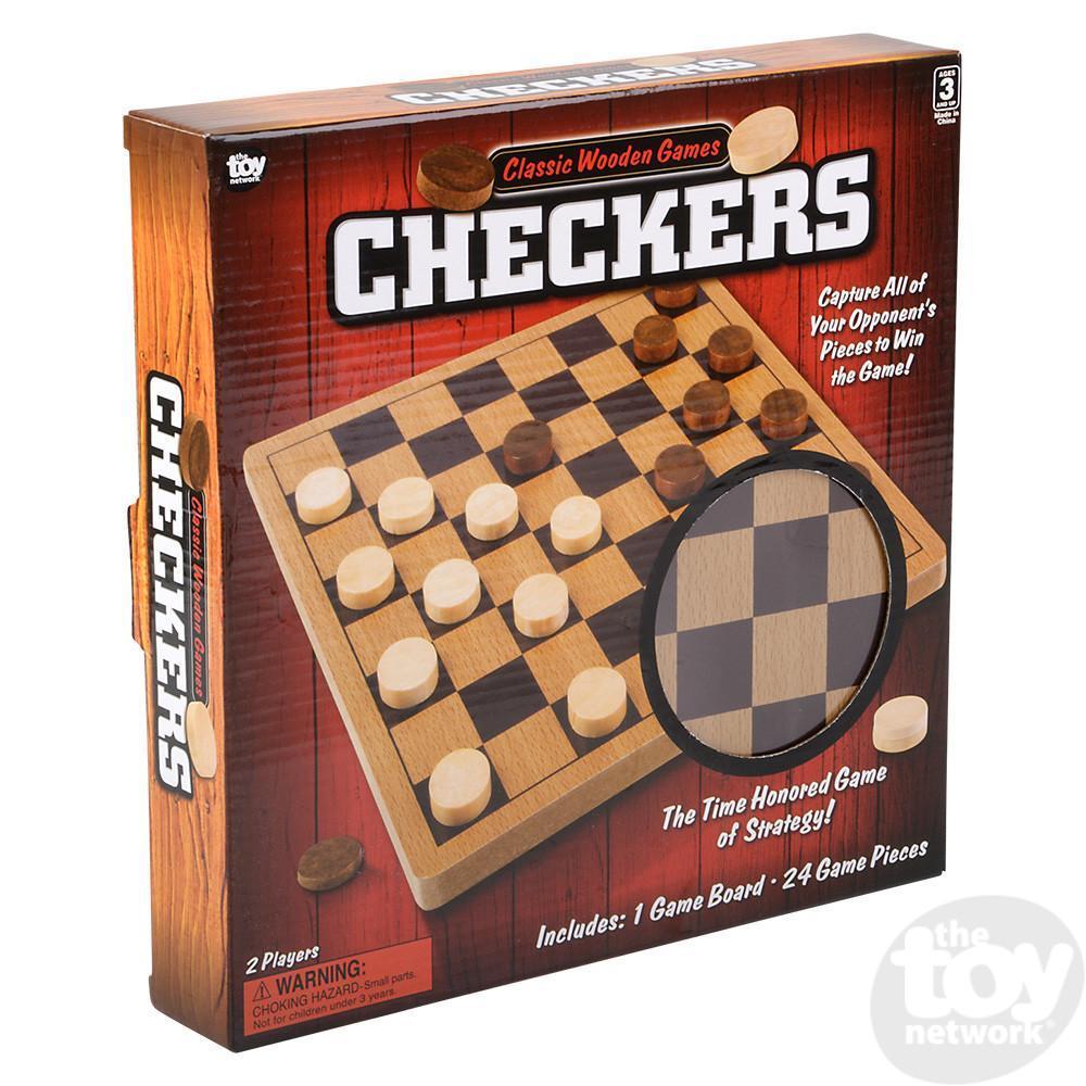 10" Wooden Checkers-The Toy Network-The Red Balloon Toy Store