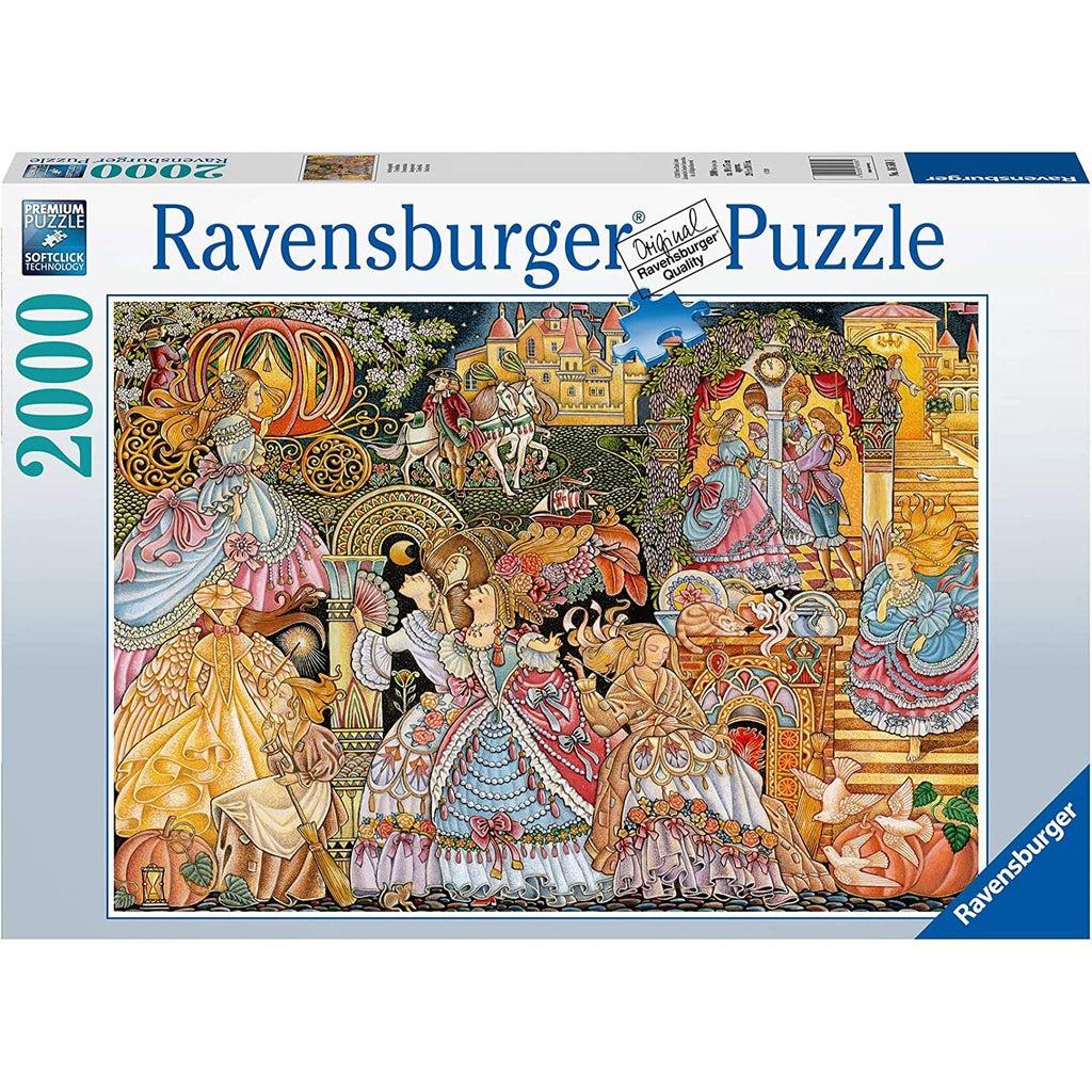 Image shows front of puzzle box. It has information such as brand name, Ravensburger, and piece count (2000pc). In the center is a picture of the finished puzzle. Puzzle described on next image.