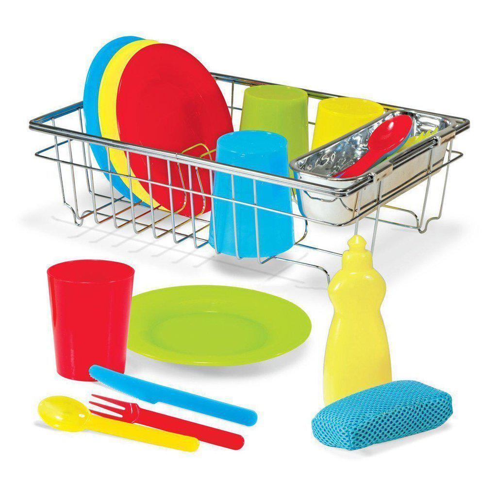 Let's Play House! Wash & Dry Dish Set-Melissa & Doug-The Red Balloon Toy Store