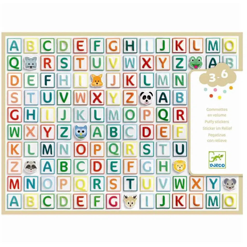 Puffy Alphabet Stickers-Djeco-The Red Balloon Toy Store