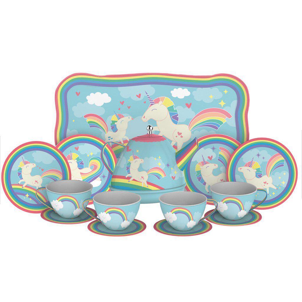 Schylling Unicorn Tin Tea Set-Schylling-The Red Balloon Toy Store