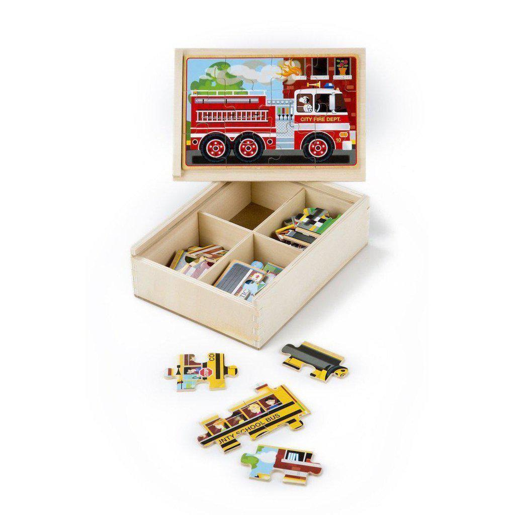 Vehicle Puzzles in a Box-Melissa & Doug-The Red Balloon Toy Store