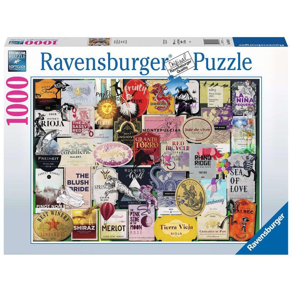 Image of front of puzzle box. It has information such as the brand name, Ravensburger, and the piece count (1000pc). In the center is a picture of the finished puzzle. Puzzle described on next image.